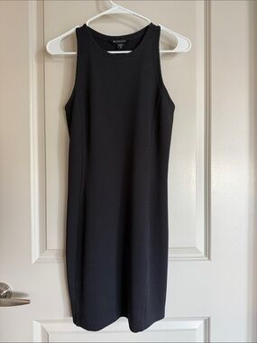 Athleta Black Ribbed Sleeveless Midi Dress